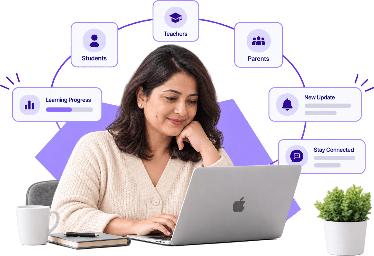 Teacher connected with students and parents through Plexler